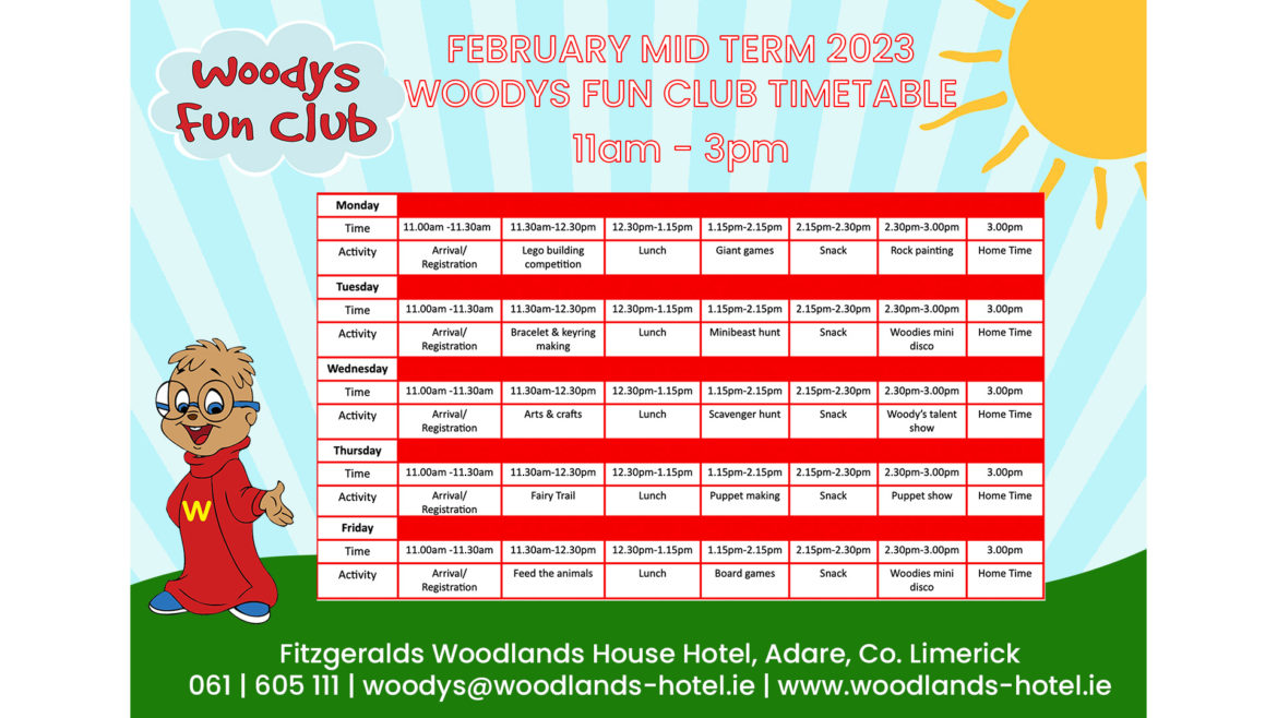 WOODYS TIME TABLE